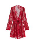 Victoria's Secret Fishnet Floral Mesh Lace Robe Red M/L Sheer New