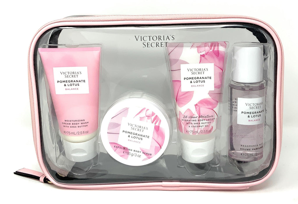 Victoria's Secret Pomegranate & Lotus The Balance Starter Kit Gift Set Body Wash, Scrub, Lotion, Mist