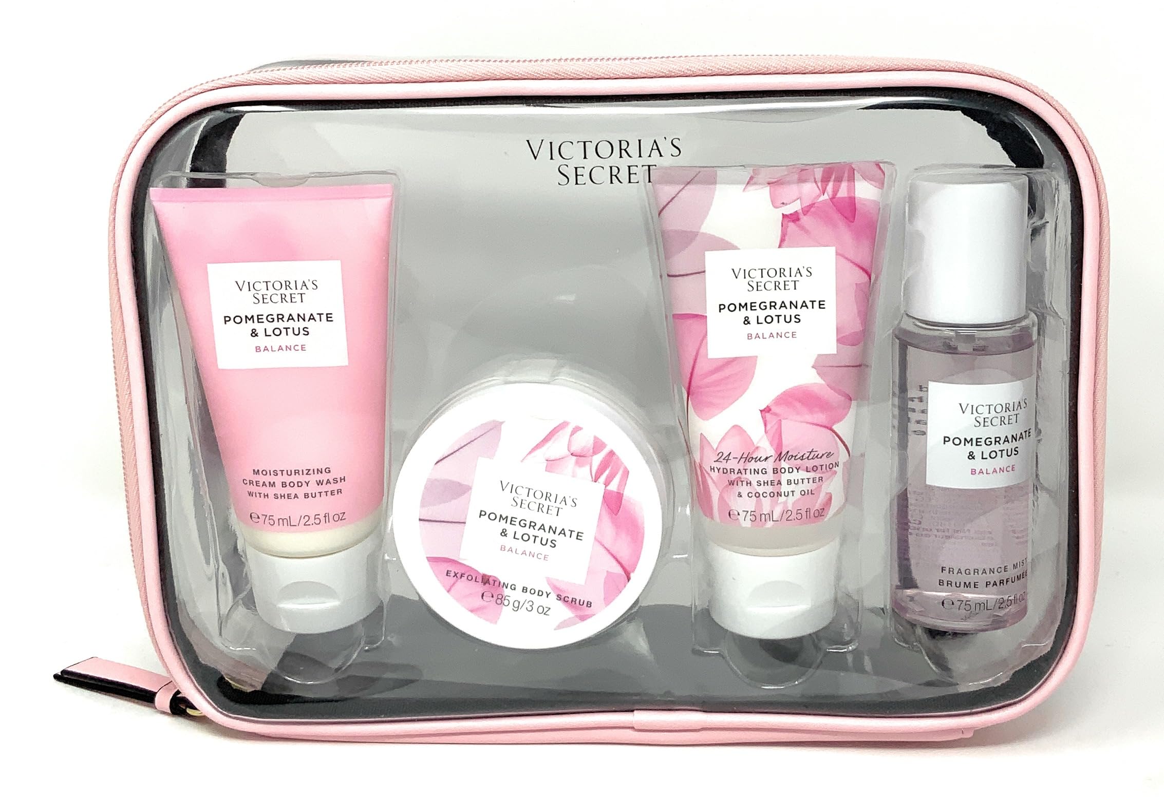 Victoria's Secret Pomegranate & Lotus The Balance Starter Kit Gift Set Body Wash, Scrub, Lotion, Mist