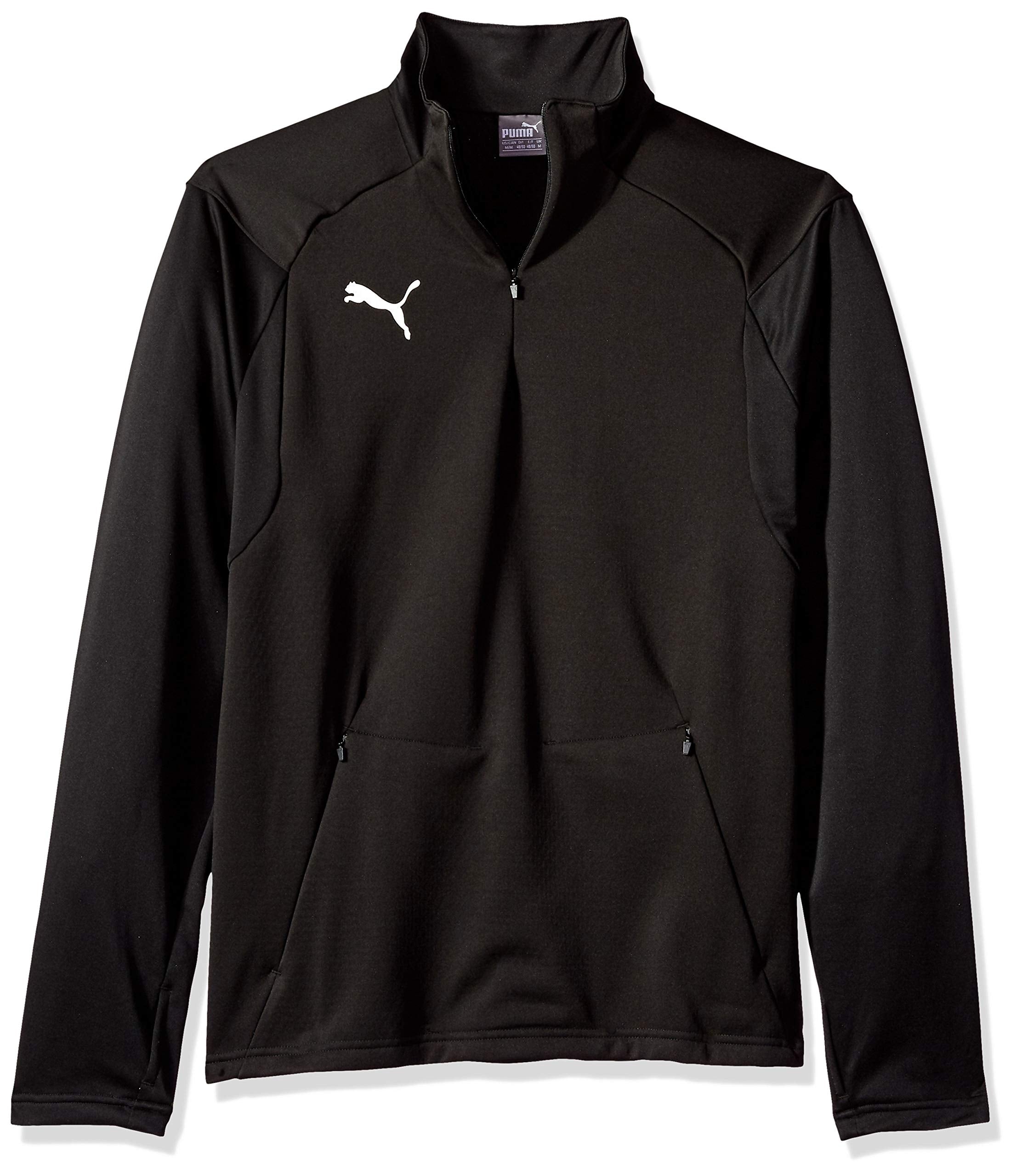 PUMA mens Liga Training Fleece Jacket, Black/White, Medium US