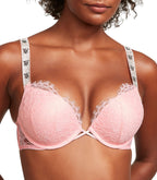 Victoria's Secret Very Sexy Bombshell Push Up Bra, Adds 2 Cups, Shine Strap, Bras for Women, Pretty Blossom, 32B