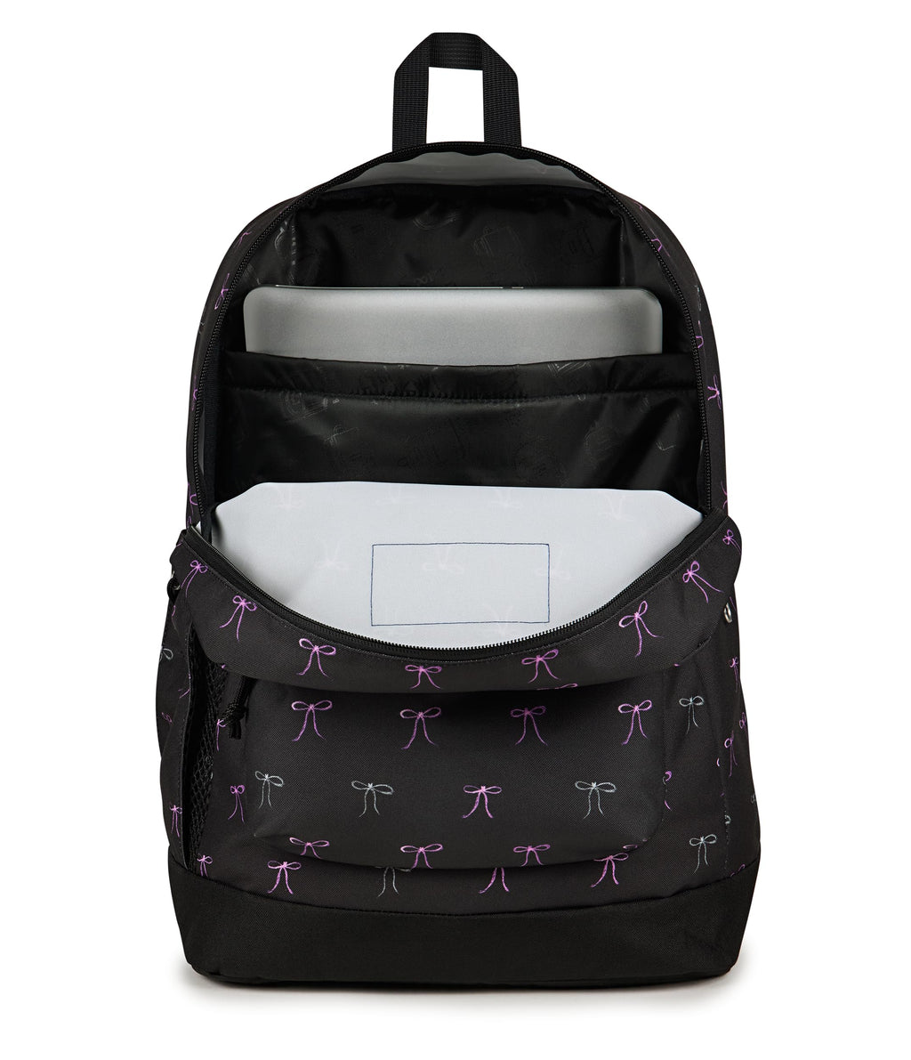 JanSport Cross Town Plus Backpack - Large Main Compartment, Side Water Bottle Pocket, 15-Inch Padded Laptop Sleeve - Bad Bows