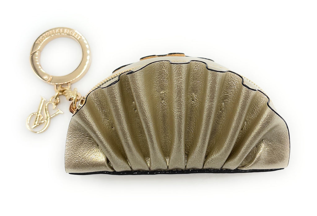 Victoria's Secret Keychain, Coin Purse, Pouch Bag Charm (Seashell/Gold)