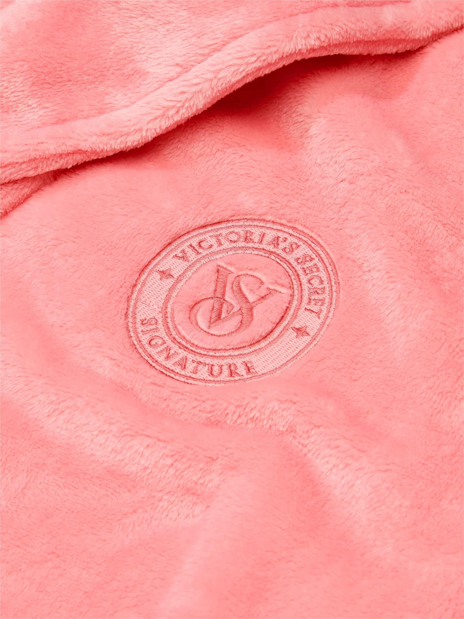 Victoria's Secret Short Cozy Robe Color Pink Logo New