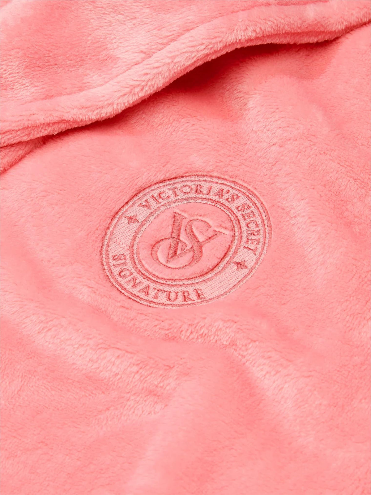 Victoria's Secret Short Cozy Robe Color Pink Logo Size Med/Large New