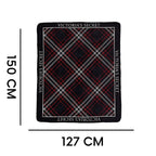 Victoria's Secret Plaid Sherpa Fleece Throw Blanket Black Red Logo New