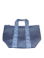 Victoria's Secret Blue Mesh Zipper Tote Pool Beach Bag Color Blue Floral Large New