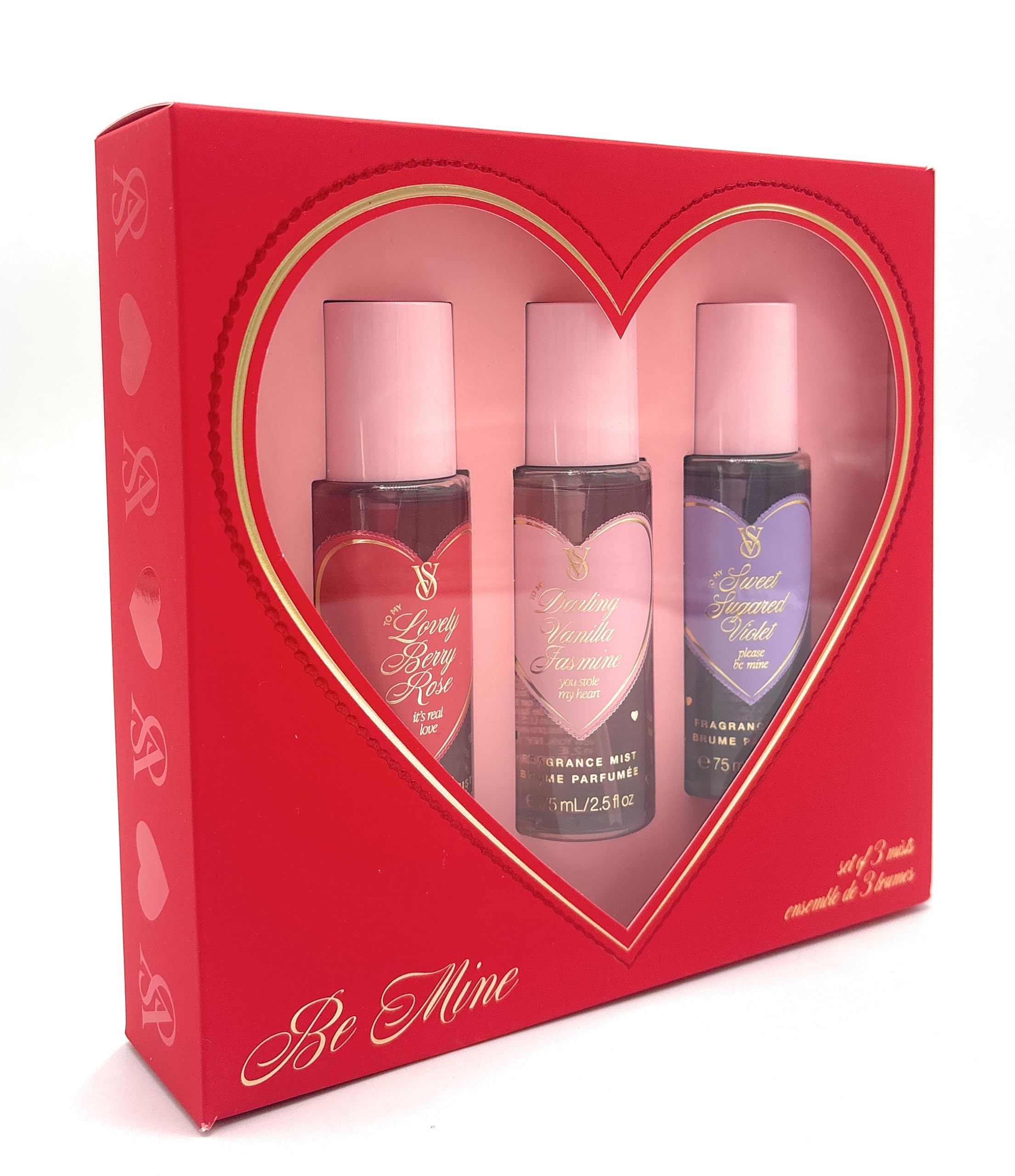 Victoria's Secret Fragrance Mist Gift Set: Lovely Berry Rose, Darling Vanilla Jamine, Sweet Sugared Violet each 2.5 fl oz