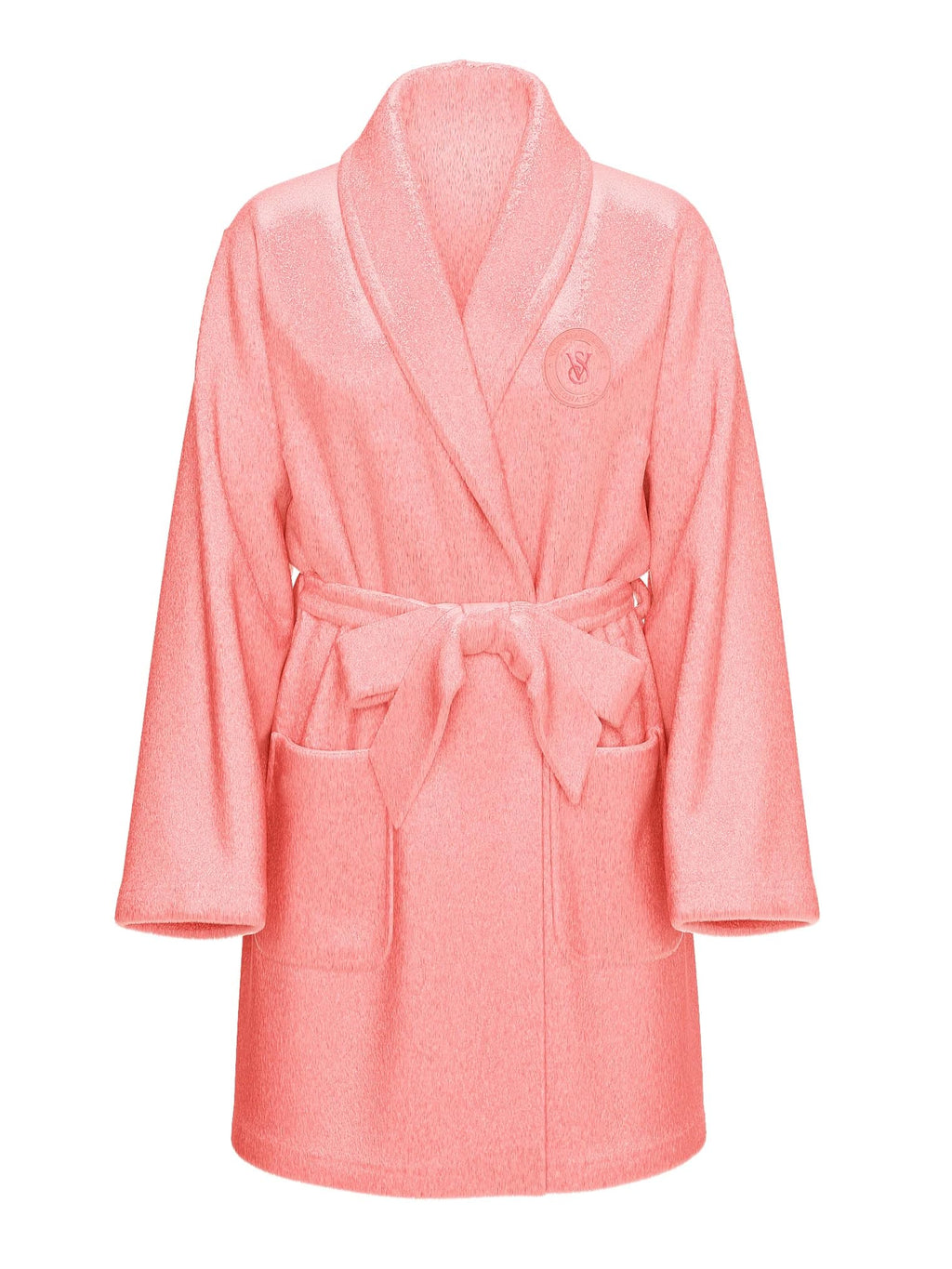 Victoria's Secret Short Cozy Robe Color Pink Logo New