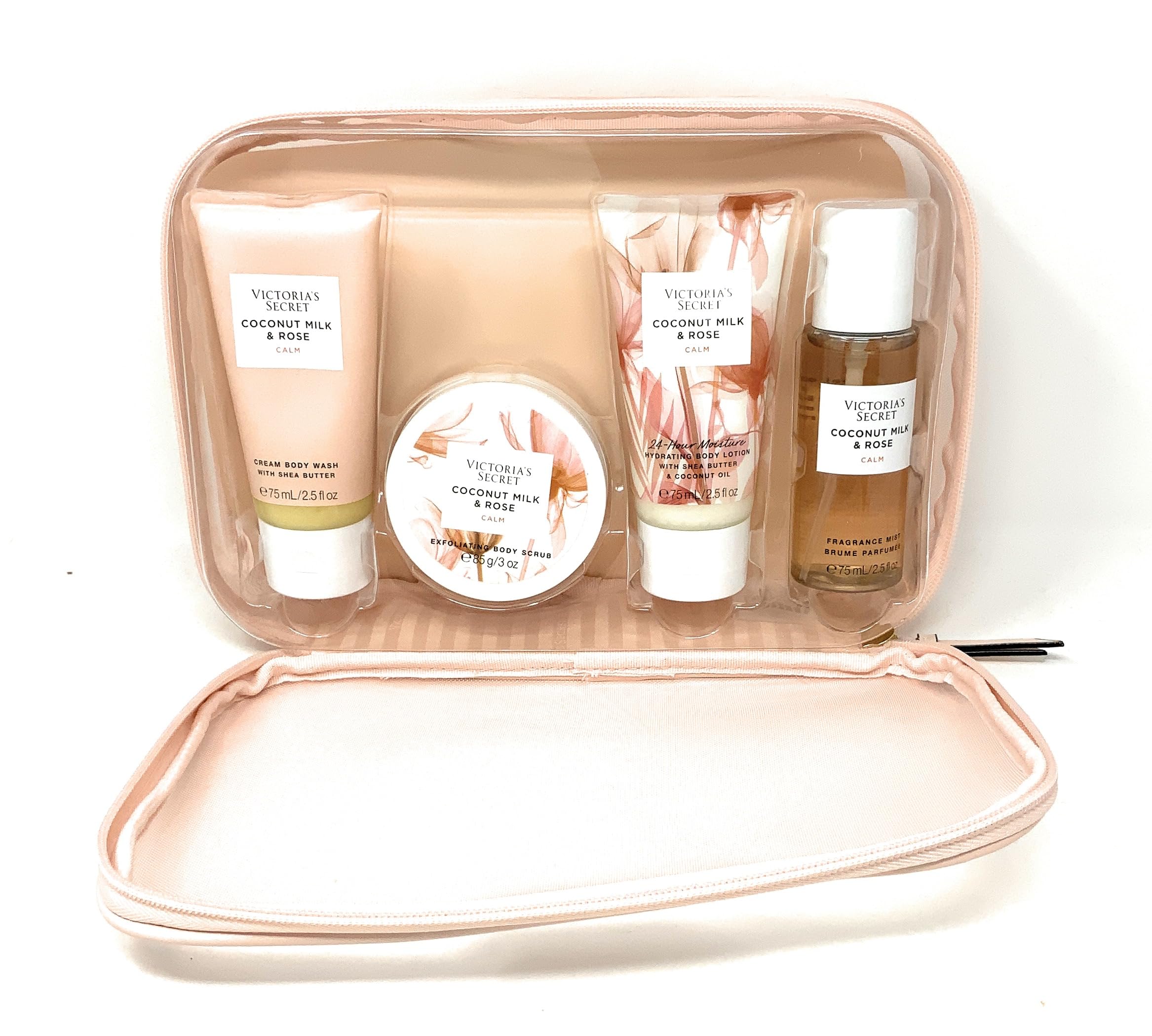 Victoria's Secret Coconut Milk & Rose Travel Set: Body Wash, Scrub, Lotion, Mist