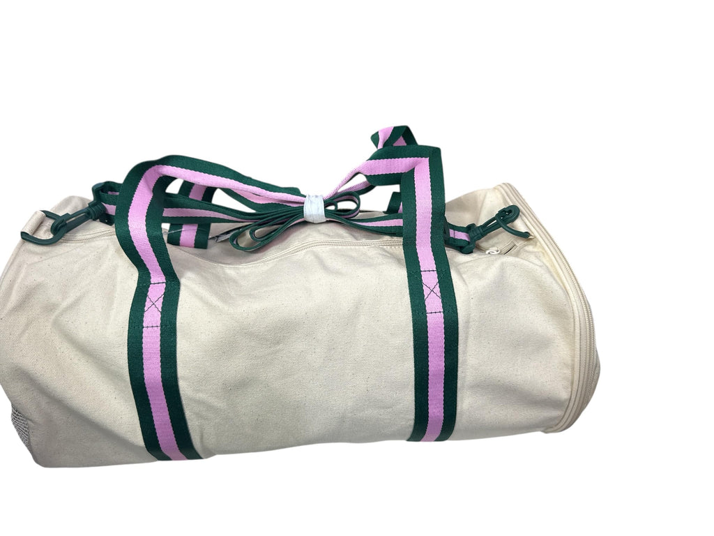 Victoria's Secret Pink Canvas Duffle Sports Bag Color Beige New