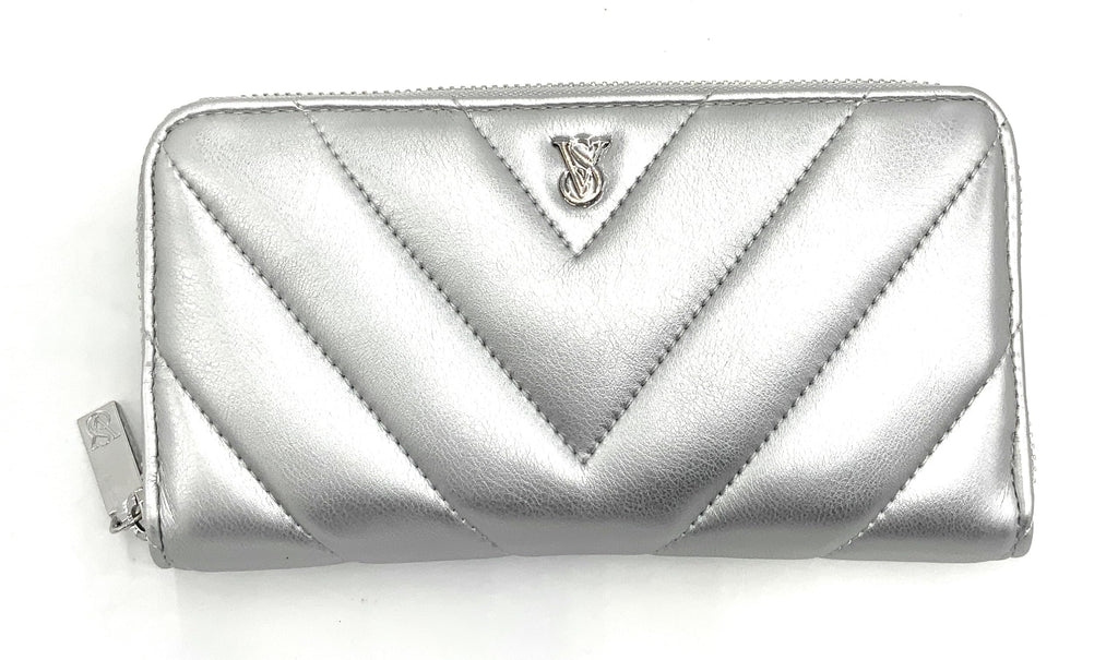 Victoria's Secret Large Wallet Zip-Around (Silver)