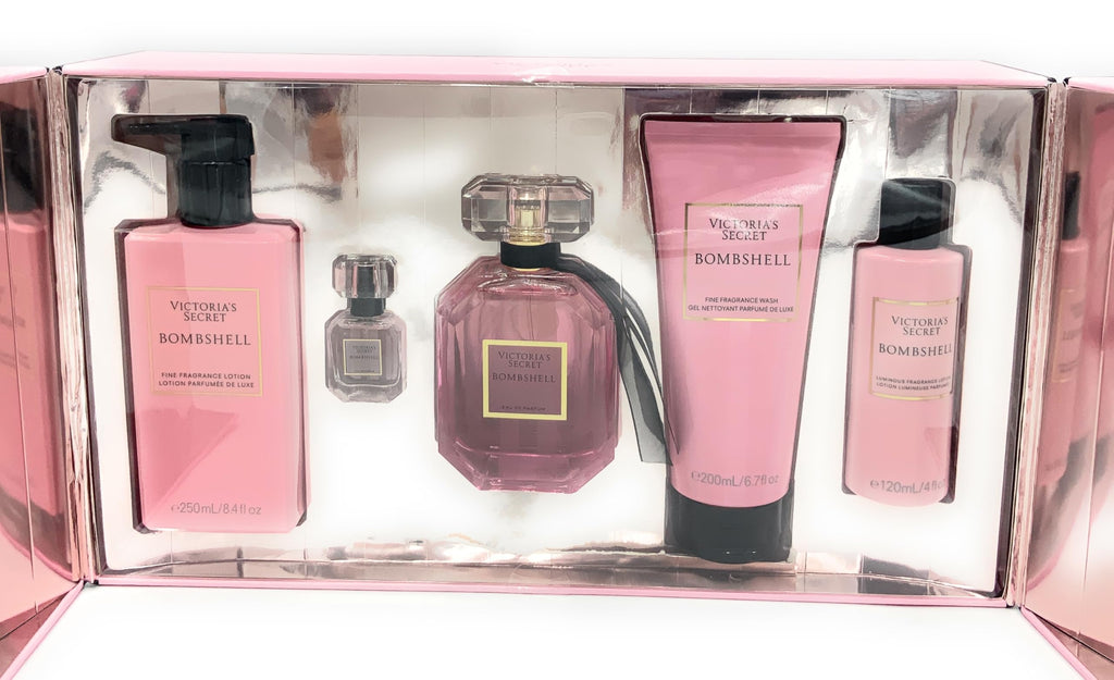 Victoria's Secret Bombshell Gift Set, 3.4 fl oz Eau de Parfum, Travel Size EDP, Lotion, Fragrance Wash, 5 Pieces