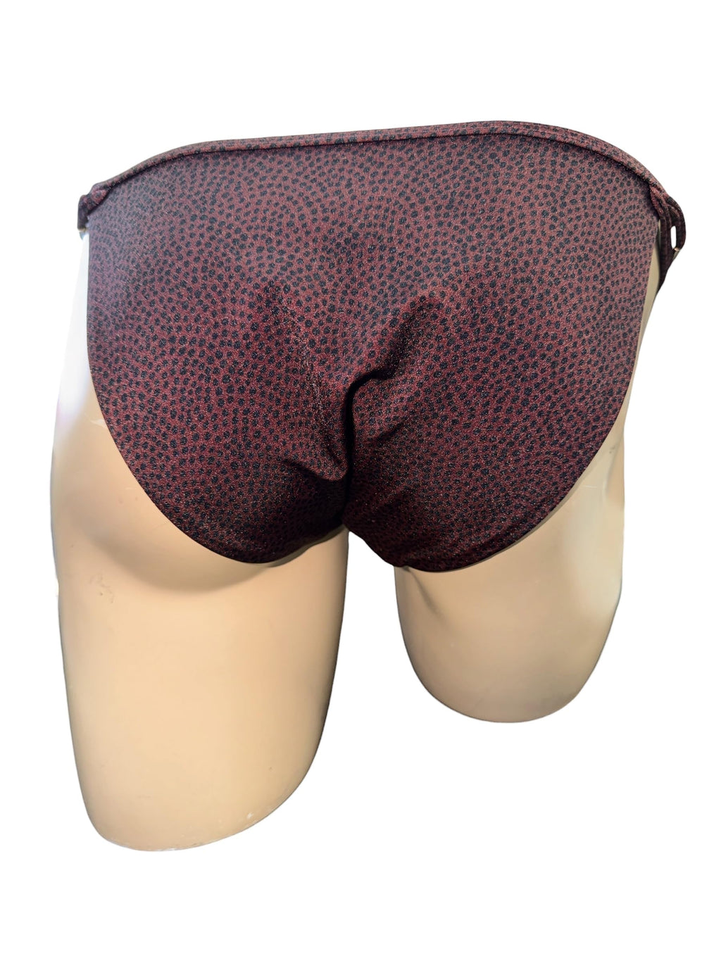 Victoria's Secret Archives Strappy String Bikini Bottom Swimwear Burgundy (US, Alpha, Large, Regular, Regular, Burgundy Dots)