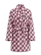 Victoria's Secret Short Cozy Robe Color Plaid Pink New (US, Alpha, X-Small, Small, Regular, Regular, Plaid Pink Logo)