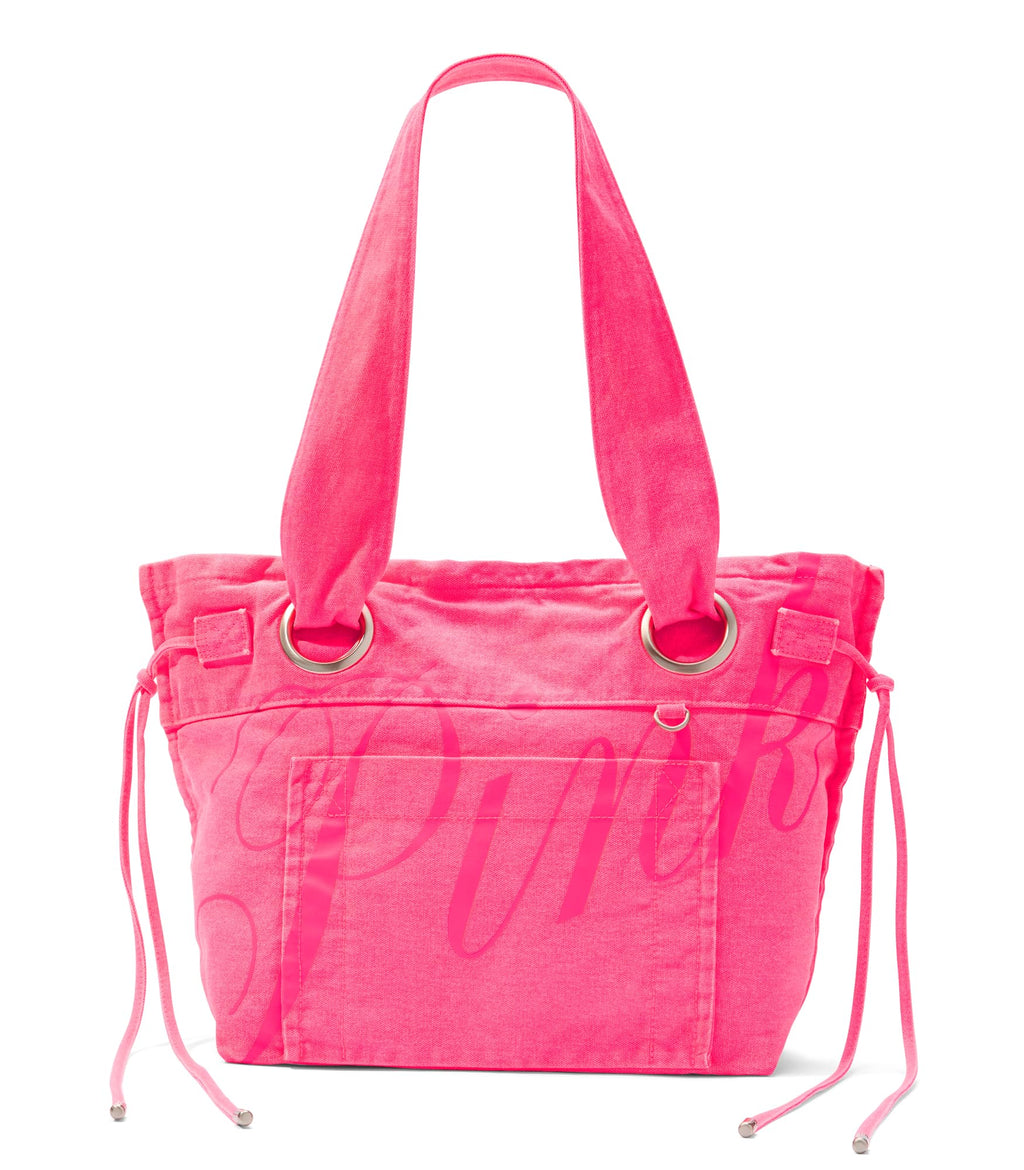 Victoria's Secret PINK Women's Canvas Tote Bag, Bright Pink, O/S