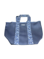 Victoria's Secret Blue Mesh Zipper Tote Pool Beach Bag Color Blue Floral Large New