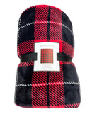 Victoria's Secret Pink Cozy Plush Sherpa Throw Blanket Red Plaid 50x60 New