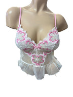 Victoria's Secret Dream Angels Peony Embroidery Bra Top White New (US, Alpha, Small, Regular, Regular, White/Floral)