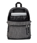 JanSport Right Pack Expressions Backpack – 15-inch Padded Laptop Compartment, Water Bottle Pocket, Utility Pocket with Flap, Aged Canvas Black/Oxford/Black