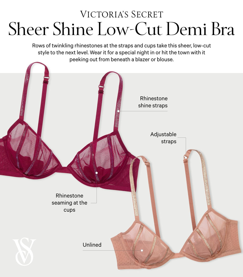 Victoria's Secret Fashion Show '24 Women's Sheer Shine Low-Cut Demi Bra (32B-38D)
