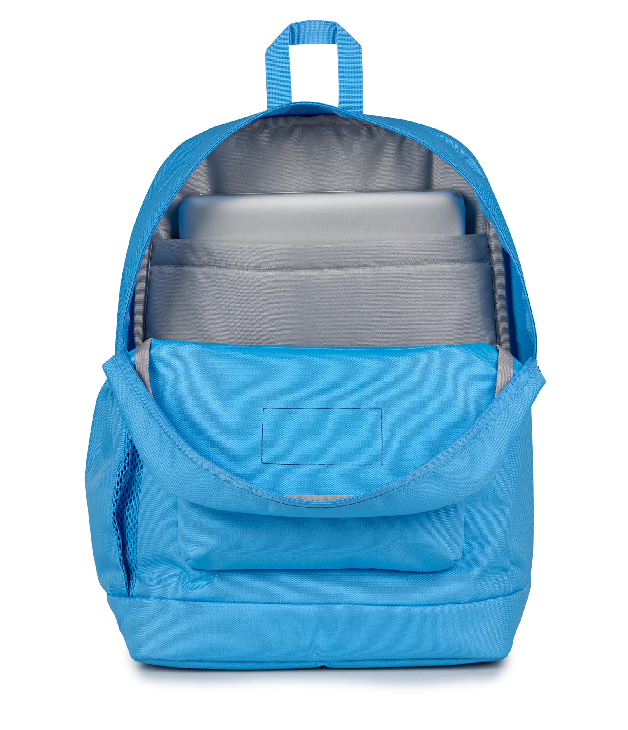 JanSport Cross Town Plus Backpack - Large Main Compartment, Side Water Bottle Pocket, 15-Inch Padded Laptop Sleeve - Electric Azul