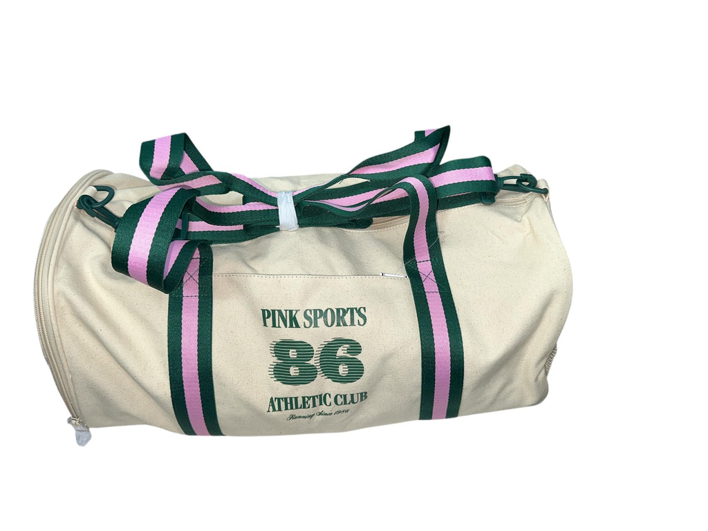 Victoria's Secret Pink Canvas Duffle Sports Bag Color Beige New