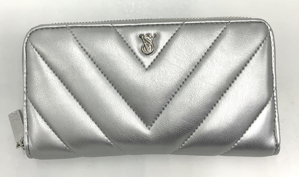 Victoria's Secret Large Wallet Zip-Around (Silver)