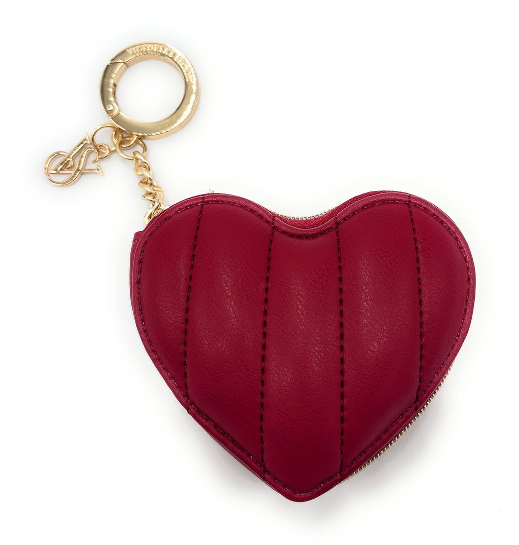 Victoria's Secret Heart Coin Purse Keychain Bag Charm (Dk.Red)