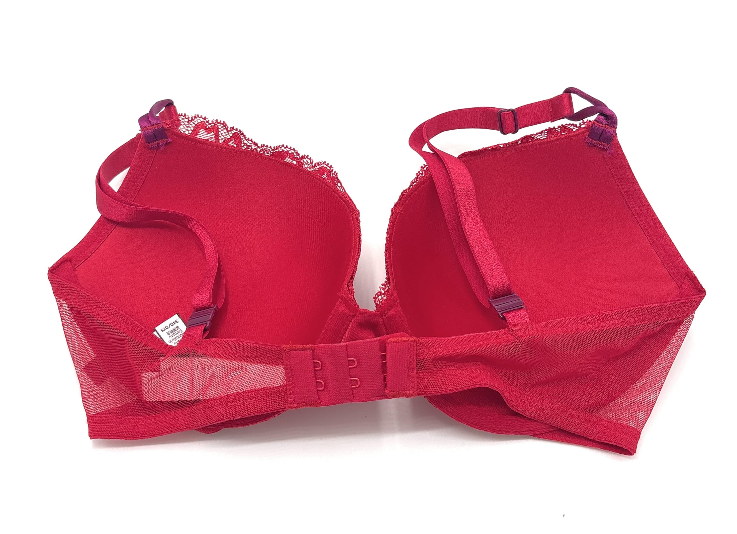 Victoria's Secret Sexy Tee Push Up Bra (US, Cup Band, D, 34, Red/Lace)