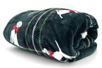 Victoria's Secret Pink Holiday Plush Cozy Throw Blanket, Green Plaid with Dog Pattern