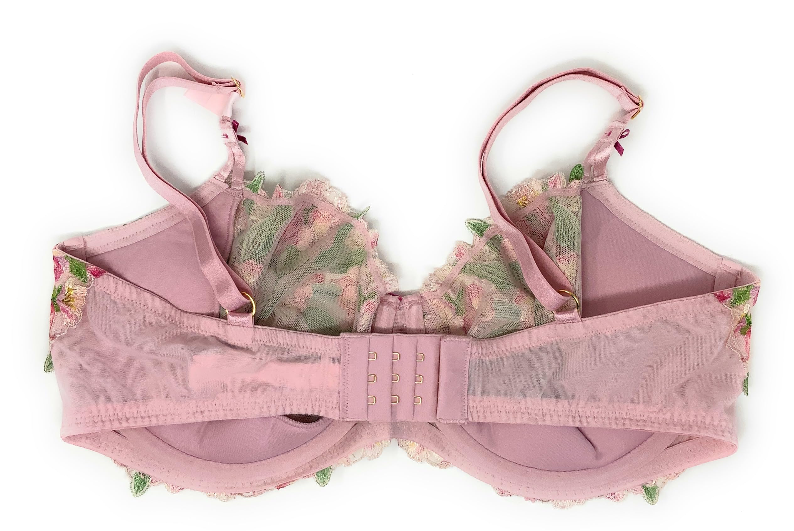 Victoria's Secret Dream Angels Bra Push-Up Without Padding (US, Cup Band, DDD, 38, Pink/Shimmer Floral)