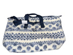 Victoria's Secret Cozy Soft Plush Zipper Weekender Bag Multicolor Fair Isle Pattern Travel Tote New