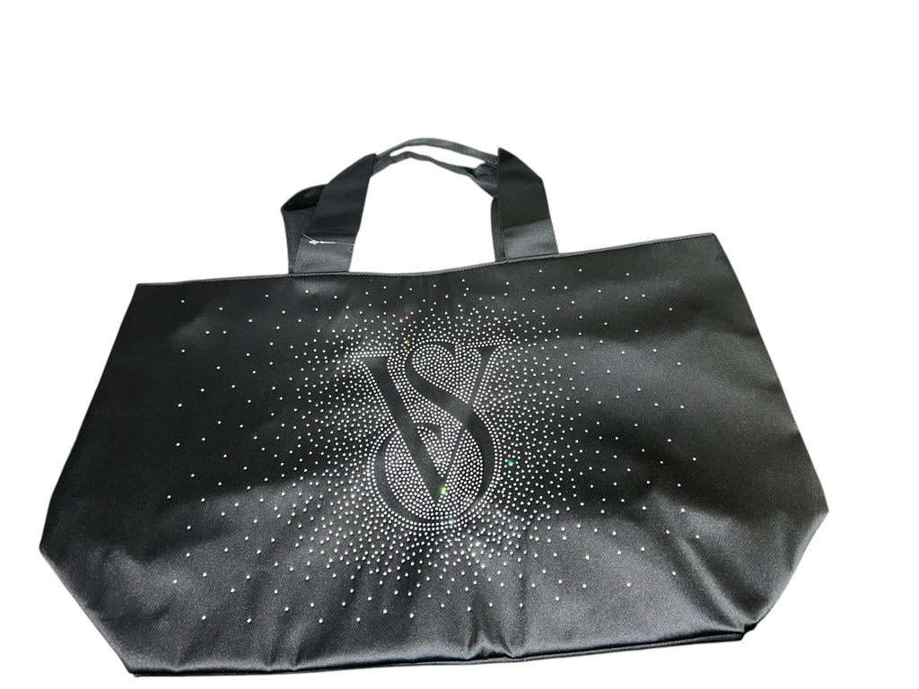 Victoria's Secret Rhinestone Shine Tote Bag Color Black New