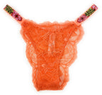 Victoria's Secret Glam Very Sexy Shine Brazilian Panty (US, Alpha, Medium, Regular, Regular, Orange Lace)