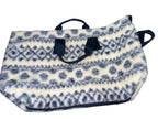 Victoria's Secret Cozy Soft Plush Zipper Weekender Bag Multicolor Fair Isle Pattern Travel Tote New