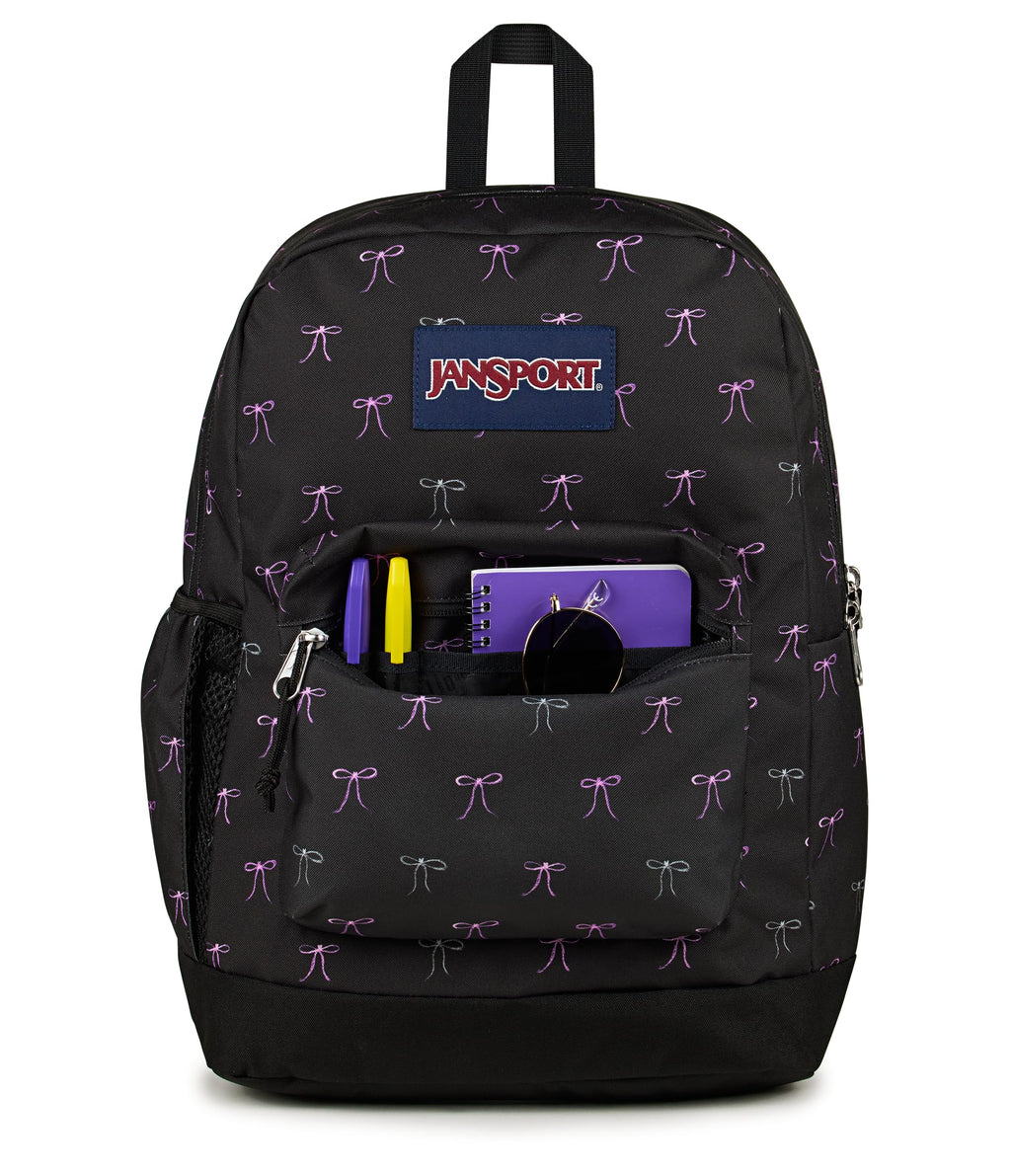 JanSport Cross Town Plus Backpack - Large Main Compartment, Side Water Bottle Pocket, 15-Inch Padded Laptop Sleeve - Bad Bows