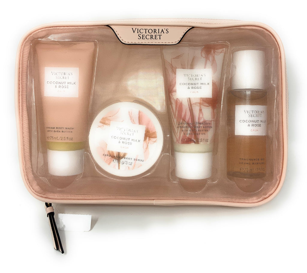 Victoria's Secret Coconut Milk & Rose Travel Set: Body Wash, Scrub, Lotion, Mist