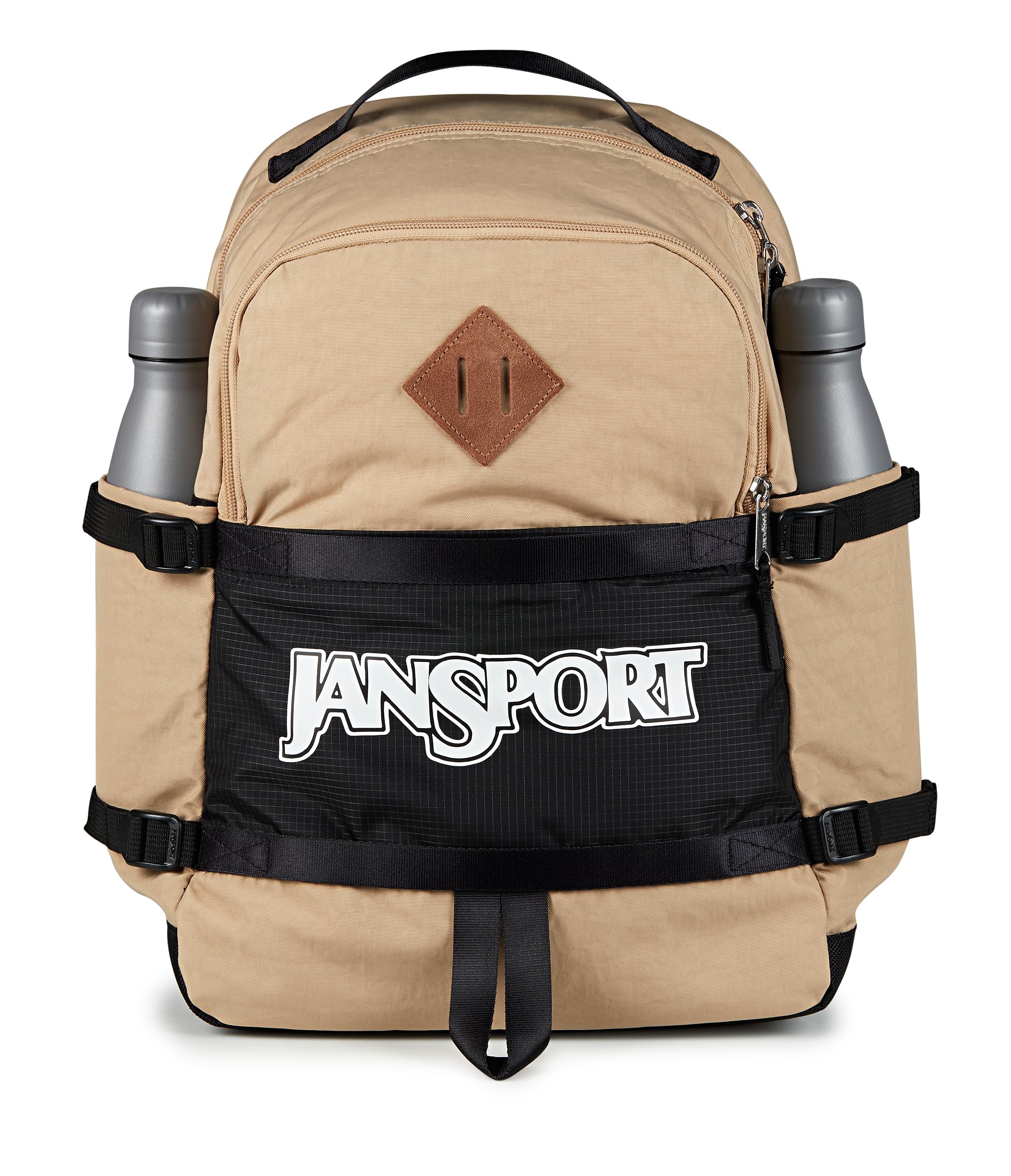 JanSport Small Seattle Pack – Compact Backpack with Main Compartment, Dual Water Bottle Pockets, and Padded Sleeve for 15-Inch Laptop, Travertine