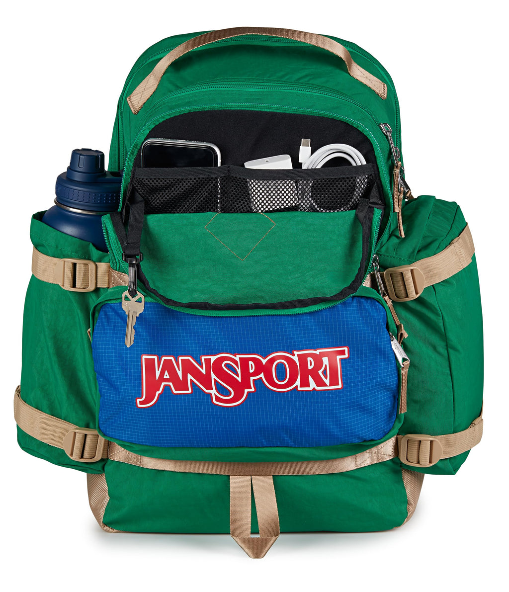 JanSport Seattle Pack – Durable Backpack with Main Compartment, Dual Water Bottle Pockets, Lined Laptop Sleeve, Jelly Kelly