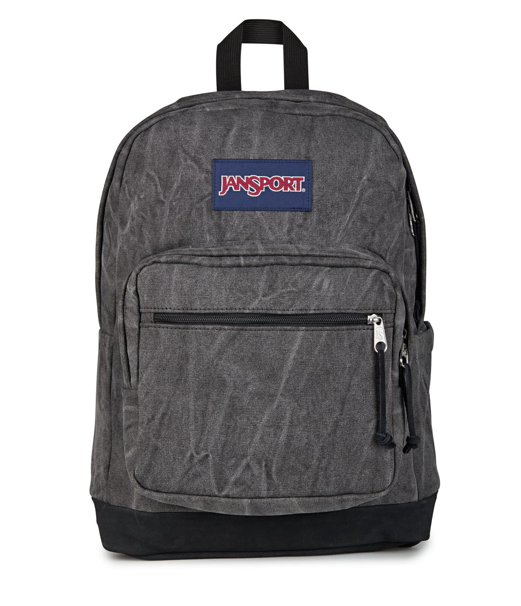 JanSport Right Pack Expressions Backpack – 15-inch Padded Laptop Compartment, Water Bottle Pocket, Utility Pocket with Flap, Aged Canvas Black/Oxford/Black