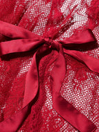 Victoria's Secret Fishnet Floral Mesh Lace Robe Red M/L Sheer New