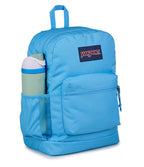 JanSport Cross Town Plus Backpack - Large Main Compartment, Side Water Bottle Pocket, 15-Inch Padded Laptop Sleeve - Electric Azul
