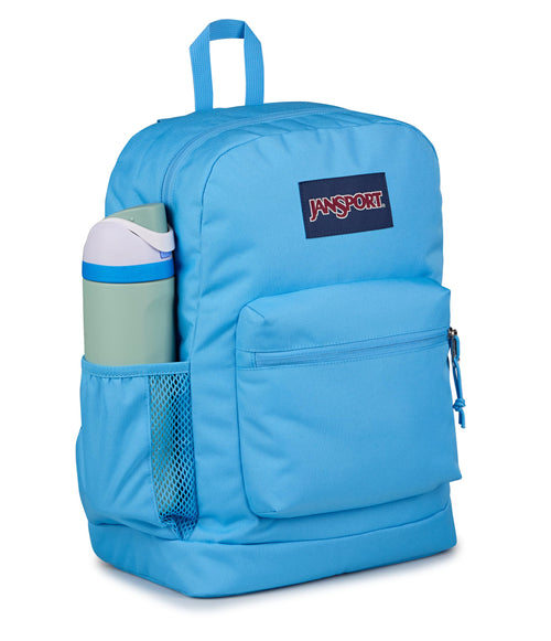JanSport Cross Town Plus Backpack - Large Main Compartment, Side Water Bottle Pocket, 15-Inch Padded Laptop Sleeve - Electric Azul