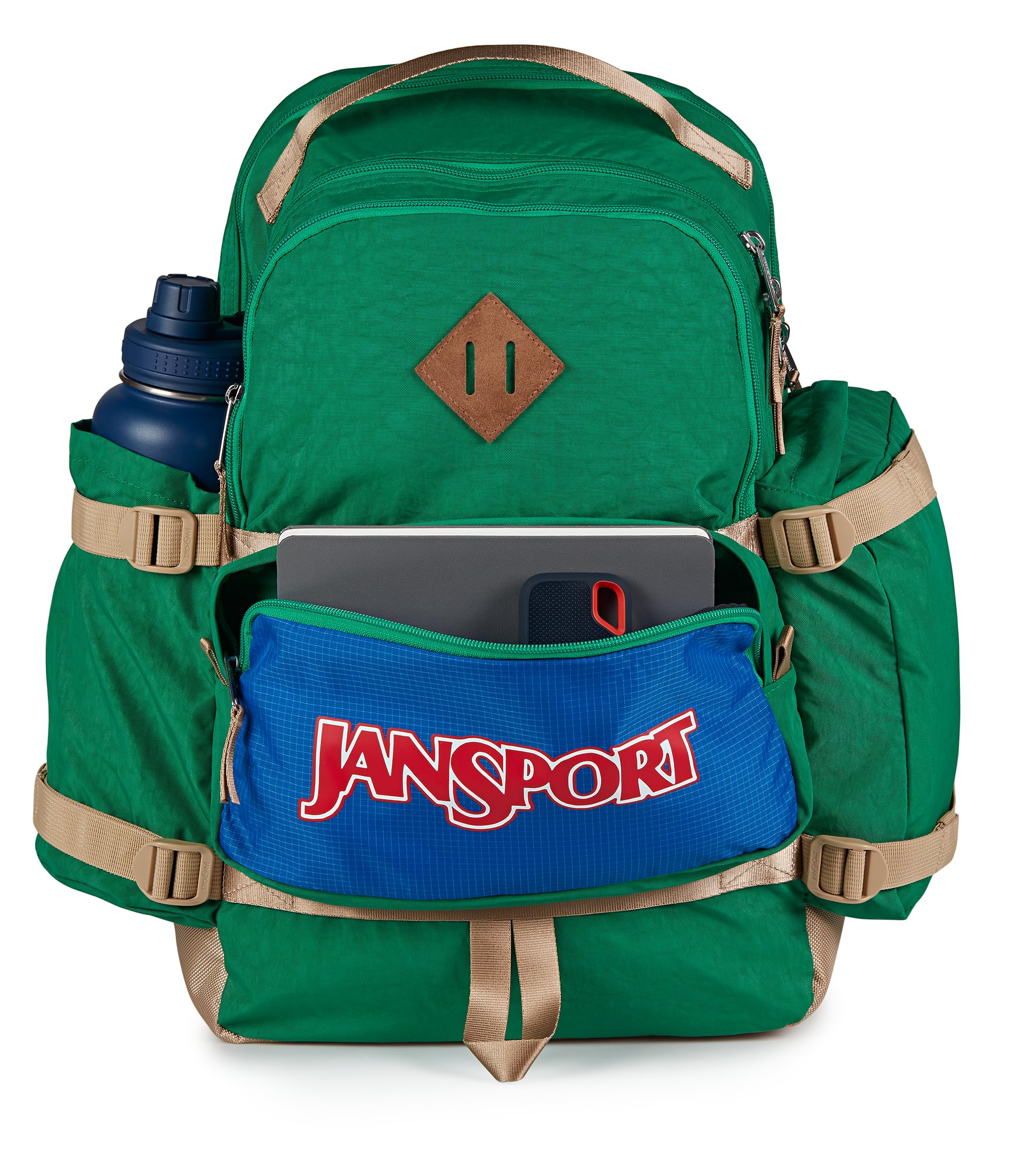 JanSport Seattle Pack – Durable Backpack with Main Compartment, Dual Water Bottle Pockets, Lined Laptop Sleeve, Jelly Kelly