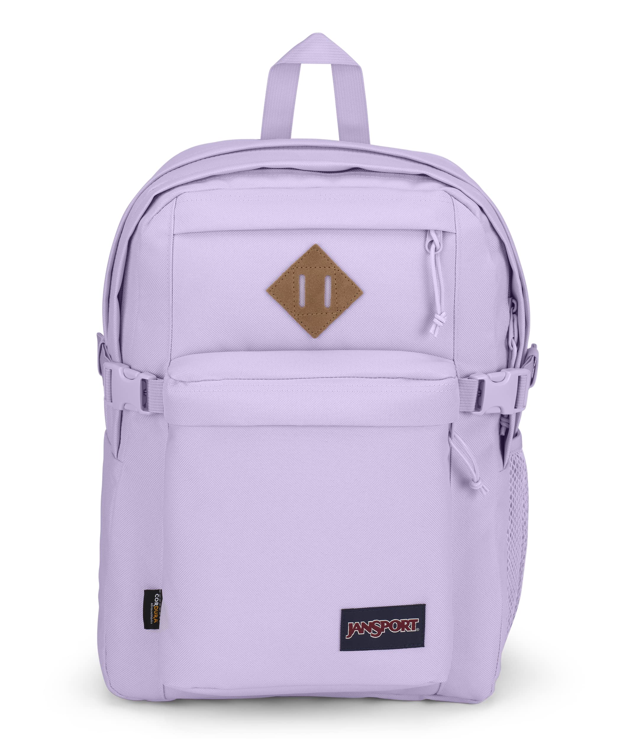 JanSport Main Campus FX Backpack - Travel or Work Bag w 15-Inch Laptop Pack with Leather Trim, Pastel Lilac