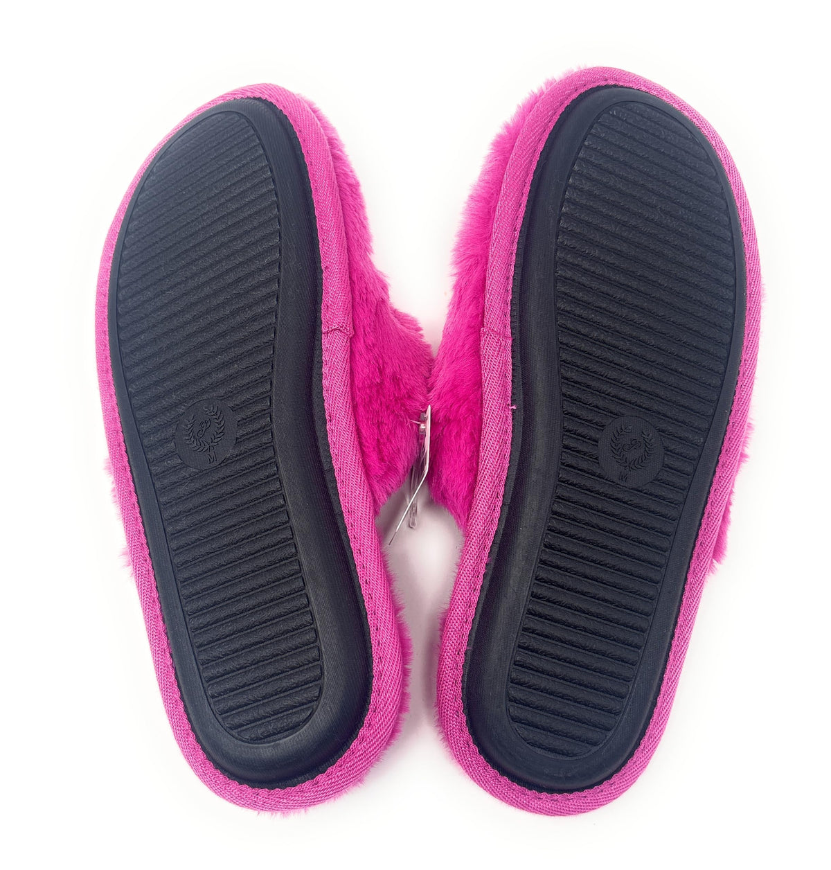 Victoria's Secret PINK Faux-Fur Closed-Toe Slippers (Hot Pink/Bling, 9/10, US Footwear Size System, Adult, Women, Alpha, Medium, Large)