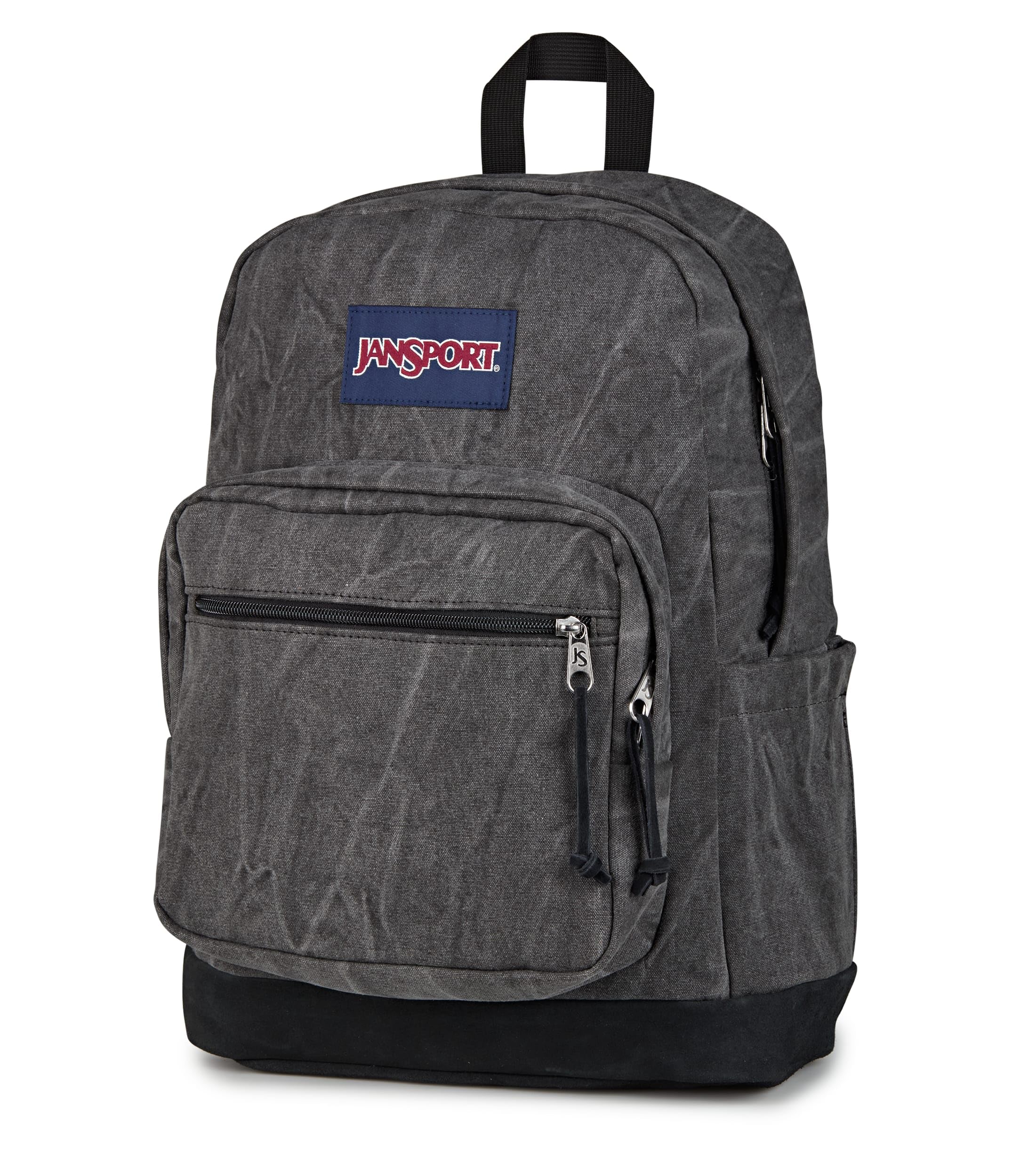 JanSport Right Pack Expressions Backpack – 15-inch Padded Laptop Compartment, Water Bottle Pocket, Utility Pocket with Flap, Aged Canvas Black/Oxford/Black