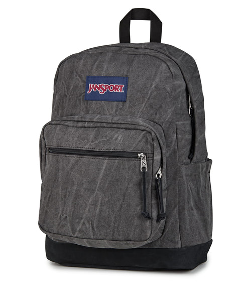 JanSport Right Pack Expressions Backpack – 15-inch Padded Laptop Compartment, Water Bottle Pocket, Utility Pocket with Flap, Aged Canvas Black/Oxford/Black