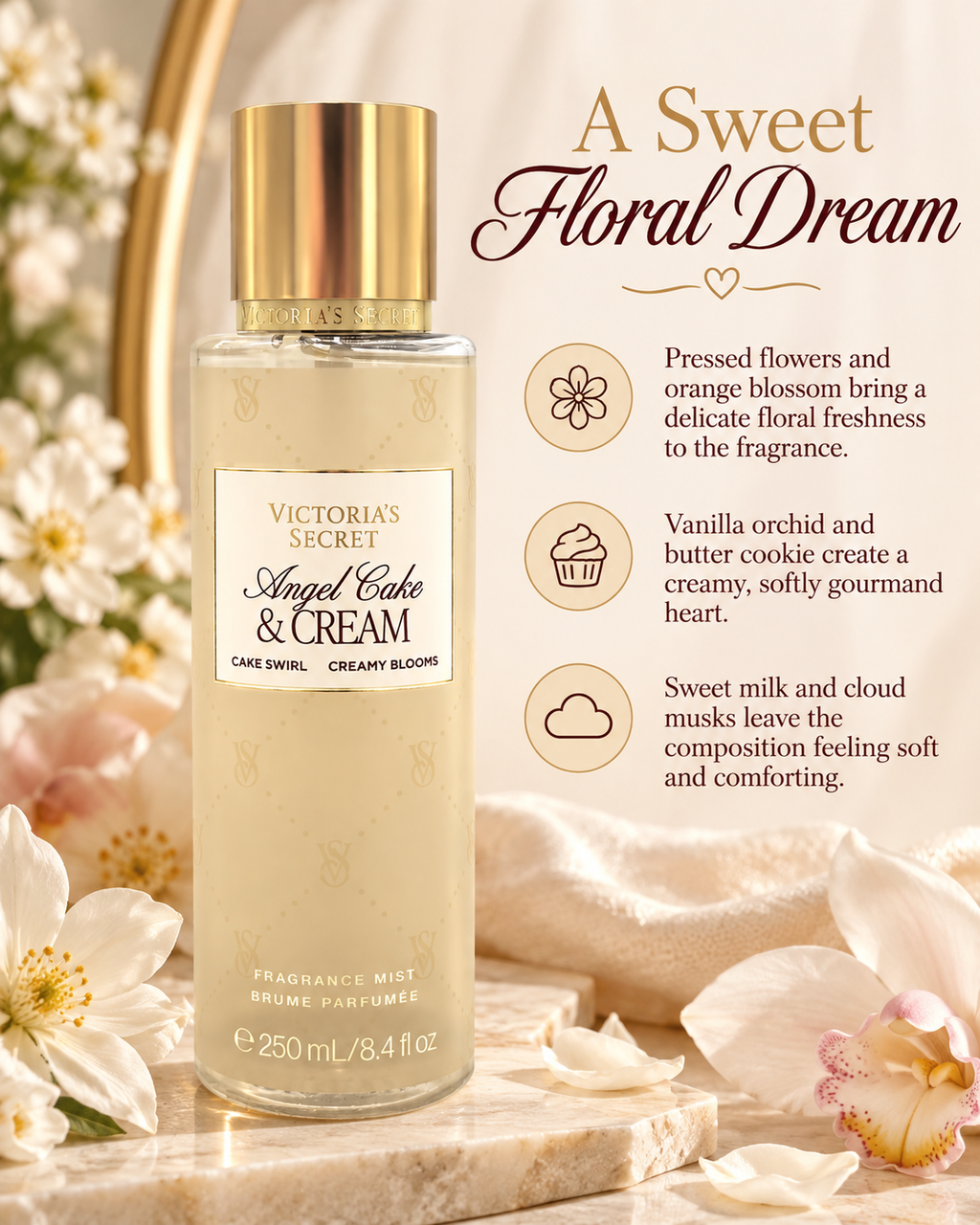 Victoria’s Secret Angel Cake & Cream Fragrance Mist – 8.4 fl oz